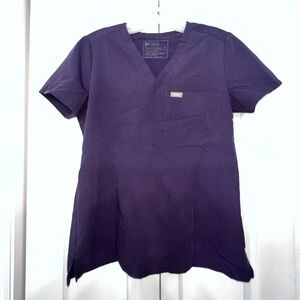 Figs XS Catarina One-Pocket Scrub Top - Purple Shadow